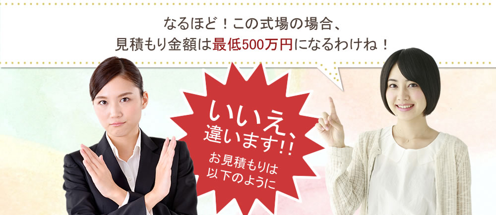 お見積りの時点では最低金額より低い金額を提示します